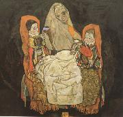 Egon Schiele Mother with Two Chilren III (mk12) oil painting artist